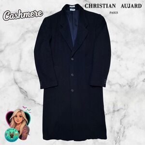 Christian Aujard Mens 40L Cashmere Blend Single Breasted Italy Long Top‎ Coat
